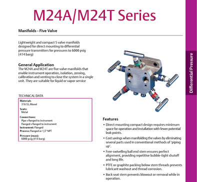 M24A / M24T Series - 5 Valve DP Manifolds